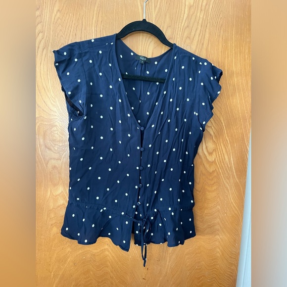Rails Polk dot flutter sleeve button down S - Picture 1 of 7